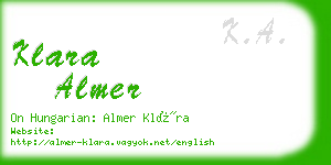 klara almer business card